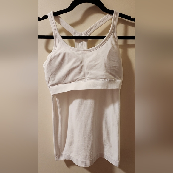 Lululemon Atletica Ebb To Street White Racerback Yoga Tank Top Size 6 - Picture 4 of 6